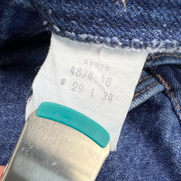 VINTAGE |•SADDLE KING•| Dark Wash Straight Leg Vintage Blue Jeans - Picture 10 of 14